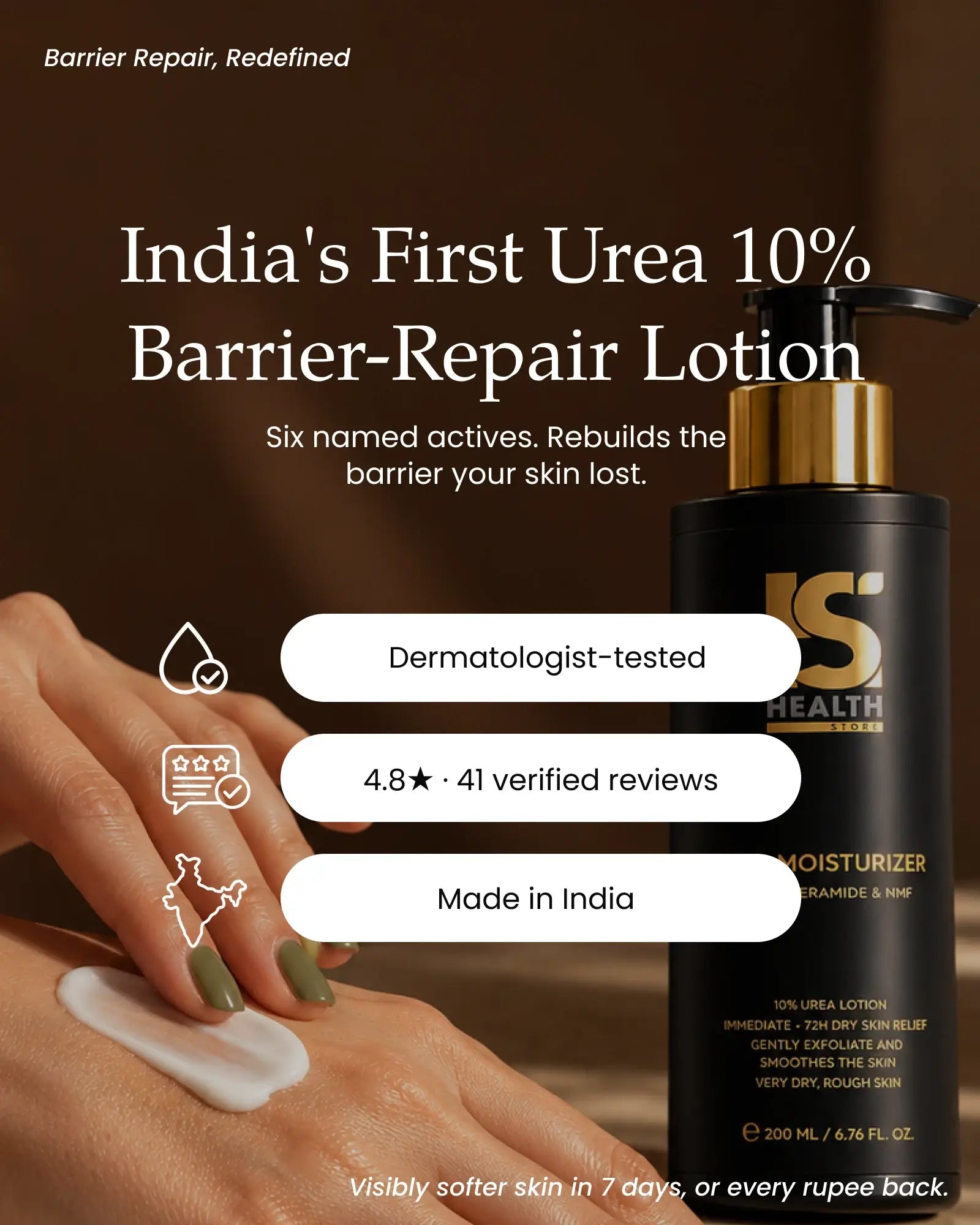 India's First Urea 10% Lotion with bioactive Ceramides