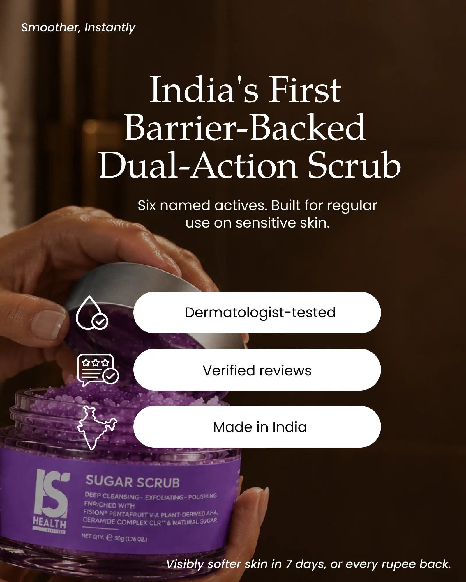 Sugar Scrub with Fision® PentaFruit V, Ceramide Complex CLR™, and Natural Sugar